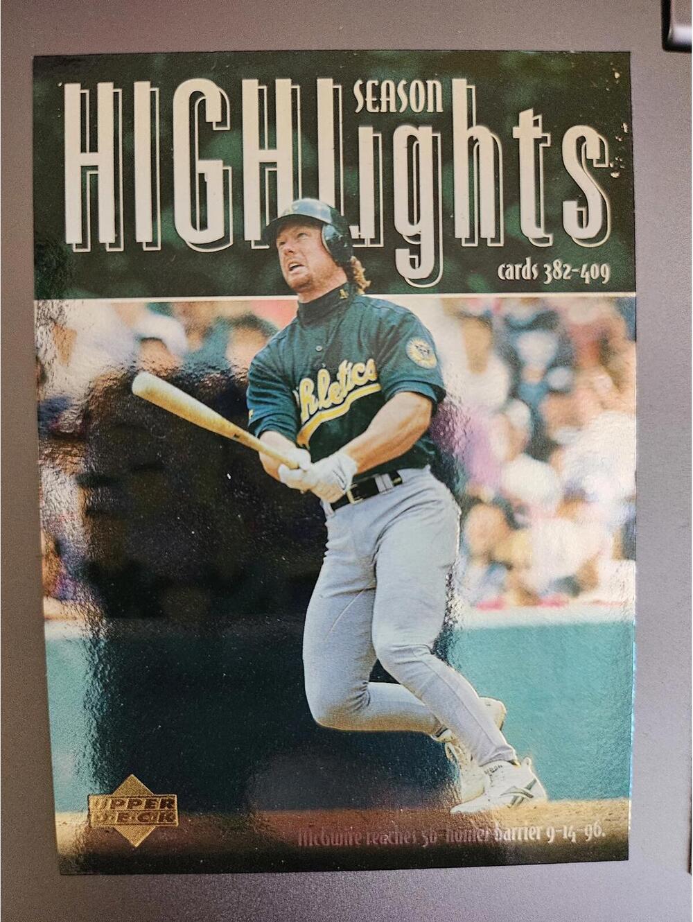 1997 Upper Deck Mark McGwire #320 Season Highlights Foil MLB Oakland A's